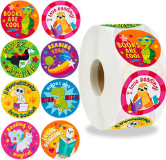 Animal Reading Reward Stickers for Teachers, Motivational Book Stickers for Kids