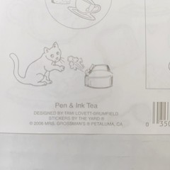 Discontinued Mrs. Grossman’s Pen and Ink Tea Sticker Sheet 4″ x 6″