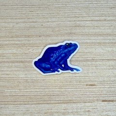 Die Cut Sticker Hand Drawn Blue Poison Dart Frog