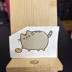 Pusheen Cat with Cookie Sticker 2.75 inches L x 1.75 inches H
