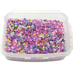 4000 pcs Mixed lined inside Colour Glass Beads 2mm (10/0) + Storage Box Craft