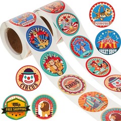 Zonon 500pc Carnival Circus Party Stickers Animal Clown Labels Envelope