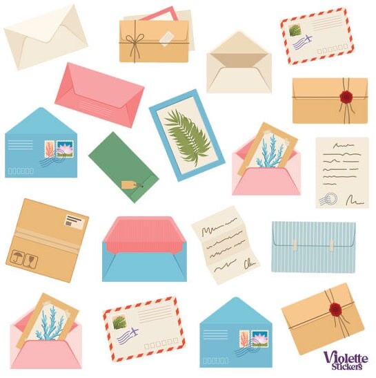 Violette Stickers Letters & Notes Mail Stickers Crafts Planner Supply Scrapbook