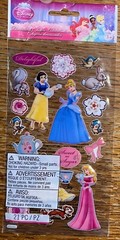 DISNEY PRINCESS Cinderella Aurora Snow White Bell Animals 3D Scrapbook Stickers