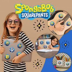 1000 (2 rolls) SpongeBob SquarePants Stickers Multi-Character ,500pcs/Rolls