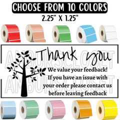 THANK YOU STICKERS WATERPROOF 2.25″ LABELS SEALS FEEDBACK REVIEW SHOP