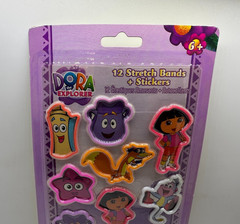 12 Pc Nickelodeon DORA THE EXPLORER Stretch Bands & Stickers 2010