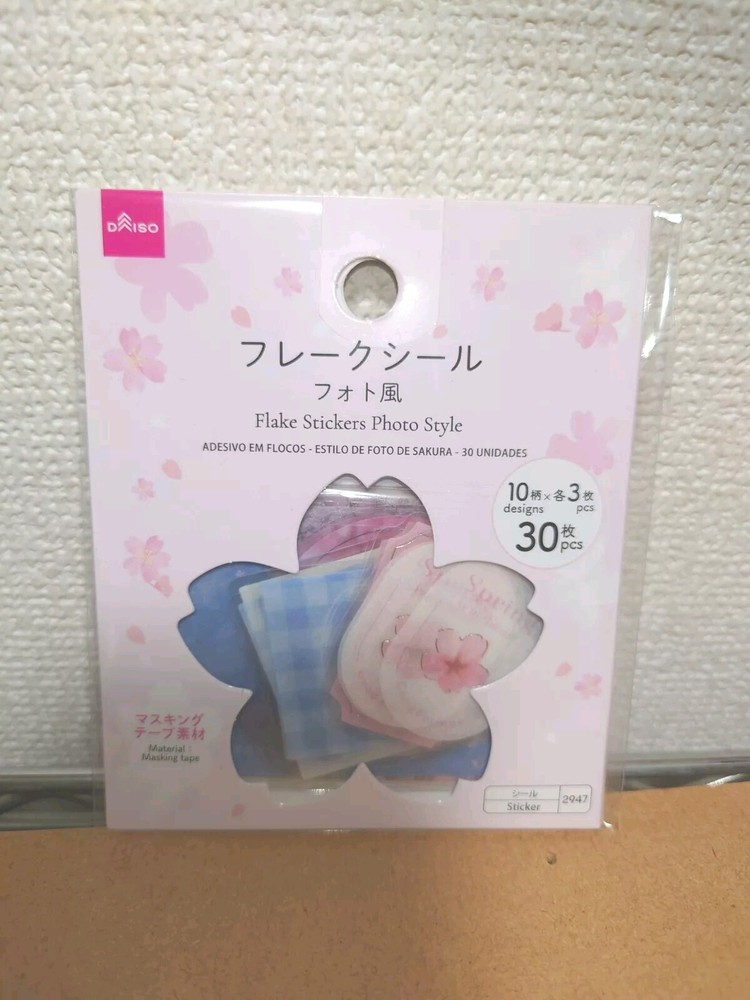 Japan Sakura(cherry blossoms) Flake Stickers 30 pcs