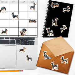 Miniature Pinscher Dog Stickers Journals, Scrapbooks, Planners, Glossy, Matte