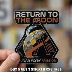 Artemis II Patch Sticker, NASA Retro Sticker, Space Logo Decal, Waterproof Vinyl