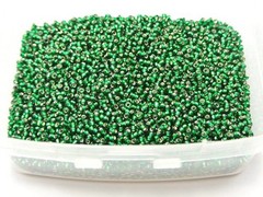 10000 Glass Small Beads silver lined Green 1.5mm (12/0) Mini Beads+ Storage Box
