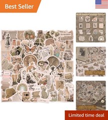 Aesthetic Vinyl Stickers – 200 Pcs Vintage Design for Water Bottle & Laptop