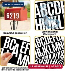24 Sheets 384 Pcs Vinyl Letter Stickers,3 inch Self-Adhesive Alphabet Numbers St