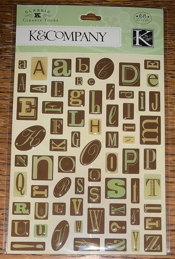 K&COMPANY Classic K Bailey Varied Clearly Yours Alphabet Letter Alphas Stickers