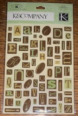K&COMPANY Classic K Bailey Varied Clearly Yours Alphabet Letter Alphas Stickers