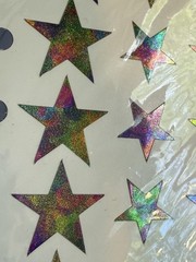Stickopotamus VINTAGE Scrapbook Sticker Binder Sheet Glitter Stars NIP