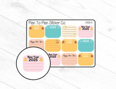 2458-5~~New Years 2025 Boxes Planner Stickers