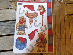 8 Beary Patch Sticker Sheets -Happy Trails x 4 / Wild West x 4 – 12″ x 8″ Sheets