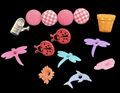 Lot Of 14 Spring Summer Eyelets & Brads Embellishments Scrapbooking Bugs Garden