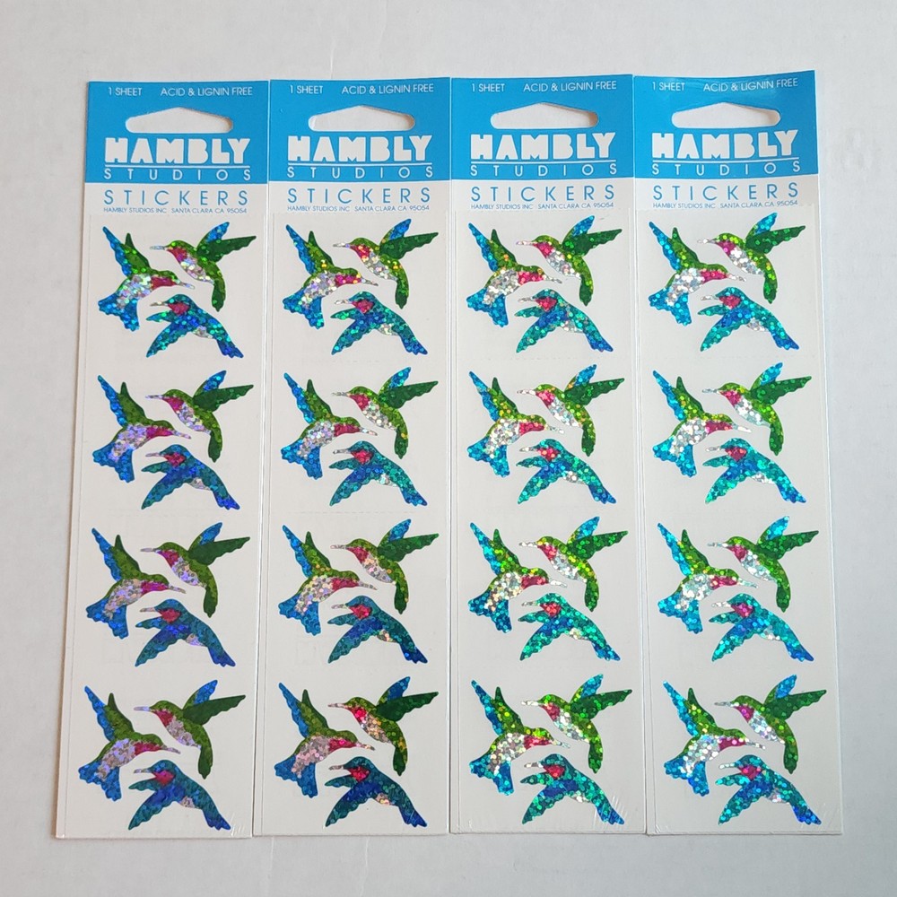 Hambly Studios Prismatic Stickers Mini Hummingbirds P7131 Birds Sparkle VTG New