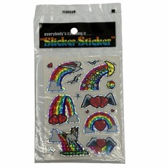 Sticker-Sticker Unicorn Prism Holo Rainbow Foil Decal Sheet Vintage 80s New
