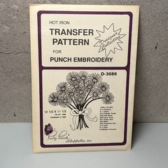 VTG MCM Transfer Pattern Hot Iron On Punch Embroidery Needle Point Floral Flower