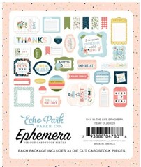 1 Pack of Echo Park Paper DAY IN THE LIFE Ephemera Die Cut Cardstock Pieces