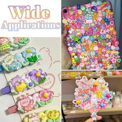 100PCS Slime Charms Jelly Cute Flatback Resin Small, Mixed Colors-100Pcs