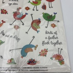 VTG Current 4 Sheet Set Whimsical Bird Stickers By Carol Eldridge NOS