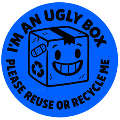 Ugly Box Reuse or Recycle Stickers | Eco-Friendly Shipping Packaging Label