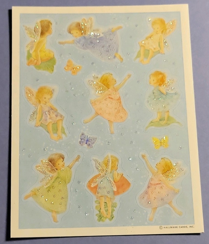 Hallmark Fairies Glitter Accents Multicolor Scrapbooking Stickers Sheet