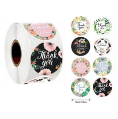 1″ Round Thank You Stickers Bussiness Kraft Stickers Label Self-Adhesive Sticker