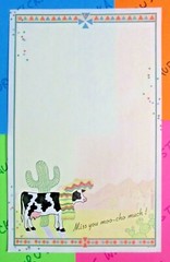 Vintage Cows Stationary Note Paper & Sandylion Happy Cows Sticker Sheets
