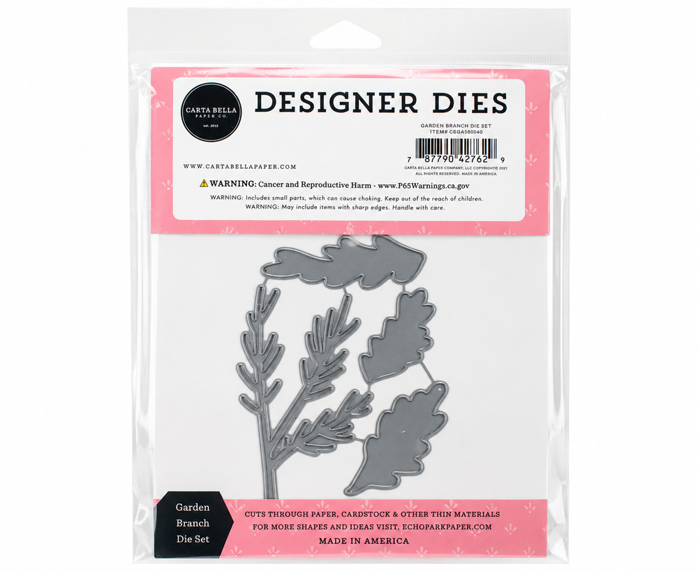 Carta Bella Garden Branch Metal Die Set Flower Garden Scrapbook Card Making NIP