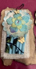 Set 2 Handmade Upcycled Junk Journal Tags Rustic Floral Eco Friendly Ephemera