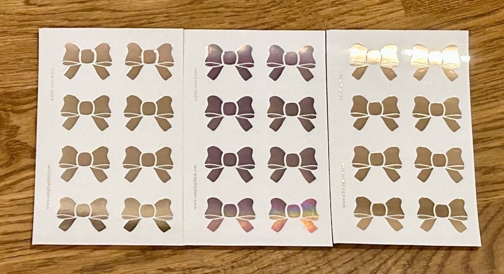 Simply Gilded Rose Gold Holo & Metallic Bows (3) Sticker Sheets SG 2020 Stickers