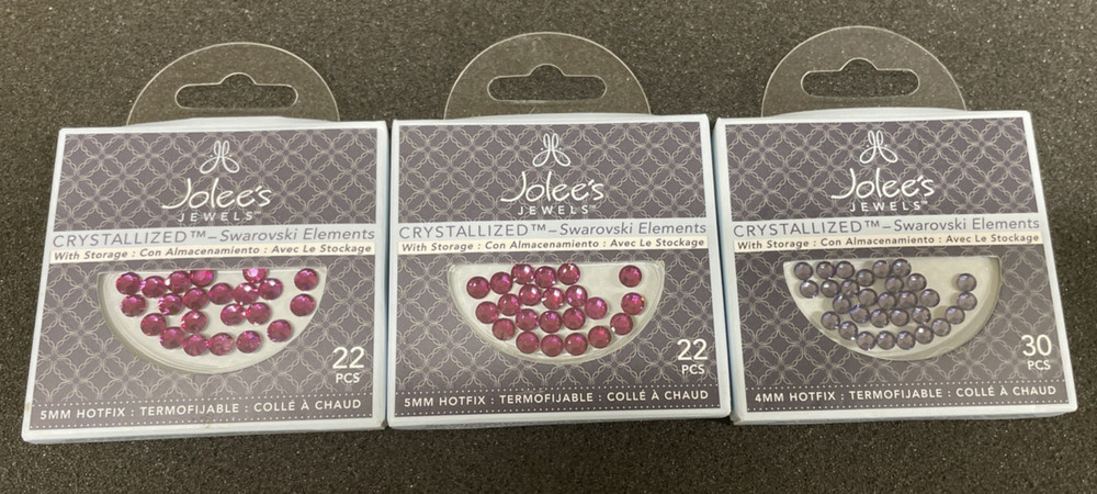 3 Jolee’s Jewels Crystallized Swarovski Elements, Fucshia New in Box!
