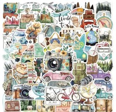 10pcs Traveling Adventure Stickers- Scrapbook, Journal, DIY Crafts & Card Making