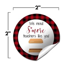 S’More Teacher Appreciation Red and Black Buffalo Plaid Thank You Sticker Lab…