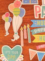 Birthday Party Pack/Scrap Paper-Vellum- Die Cuts-Gift Bags Tags And Tissue/New
