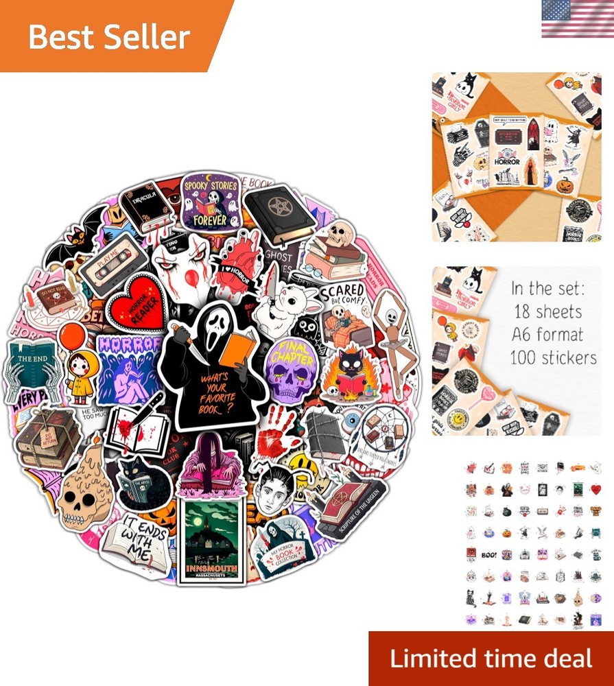 Thriller Mystery Stickers Set – 100 Waterproof Bookish Decals for Stylish Users