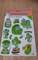 Vintage Worried Moodie Scratch And Sniff Stickers Dill Pickle Scented 1983 New