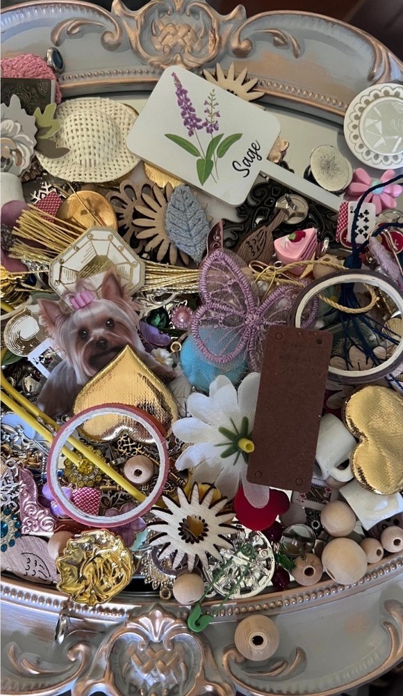 Junk Journal Confetti Mix 1 Heaping Cup Charms Buttons Clips Ephemera + Bonus