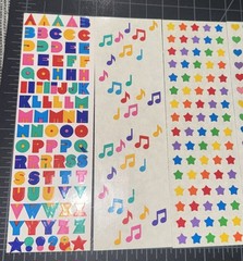 Vintage Mrs Grossmans Stickers Pack -Rainbow Micro Hearts Music Note Polka Dots