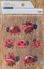 RECOLLECTIONS Red Ladybugs Repeats Lady Bugs Polka Dots 3D Scrapbook STICKERS