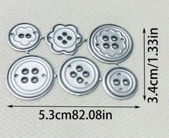 Sewing Buttons Paper Cutting Die Scrapbooking Junk Journal Greeting Cards Craft