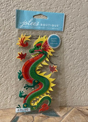 New Jolee’s Boutique Dragon Poseable Flexible Dimensional Sticker 7 Inch Tall