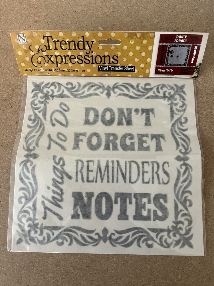 Vinyl Transfer Sheet Rub On Notes Reminders To Do List