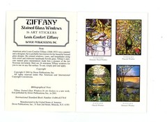 2001 Art Stickers Dover 16 Fine Tiffany Stained Glass Windows Booklet