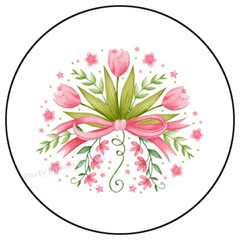 PINK TULIPS ENVELOPE SEALS LABELS STICKERS PARTY FAVORS